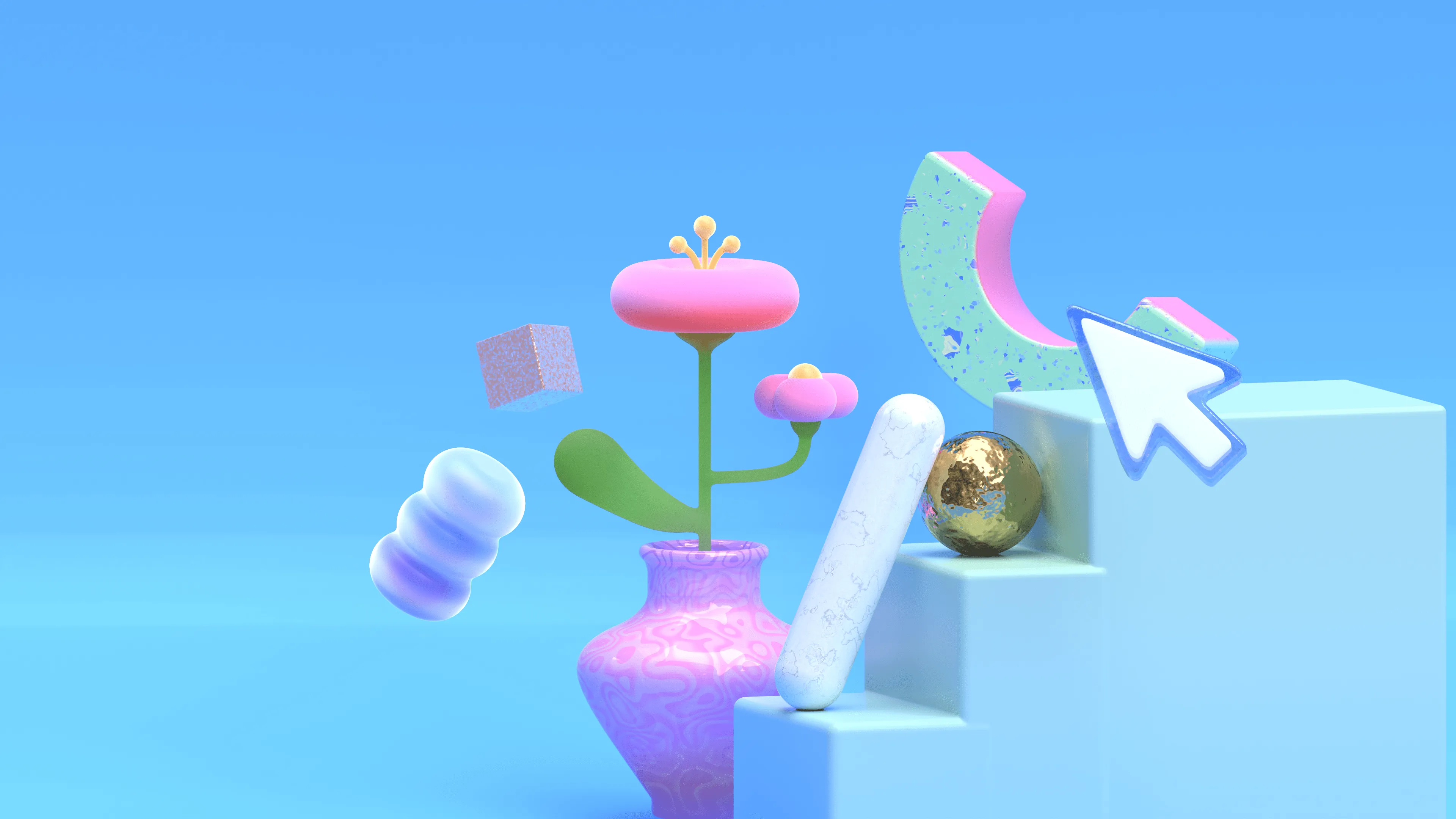 A portfolio showcase of 3D projects built in Womp for creative professionals