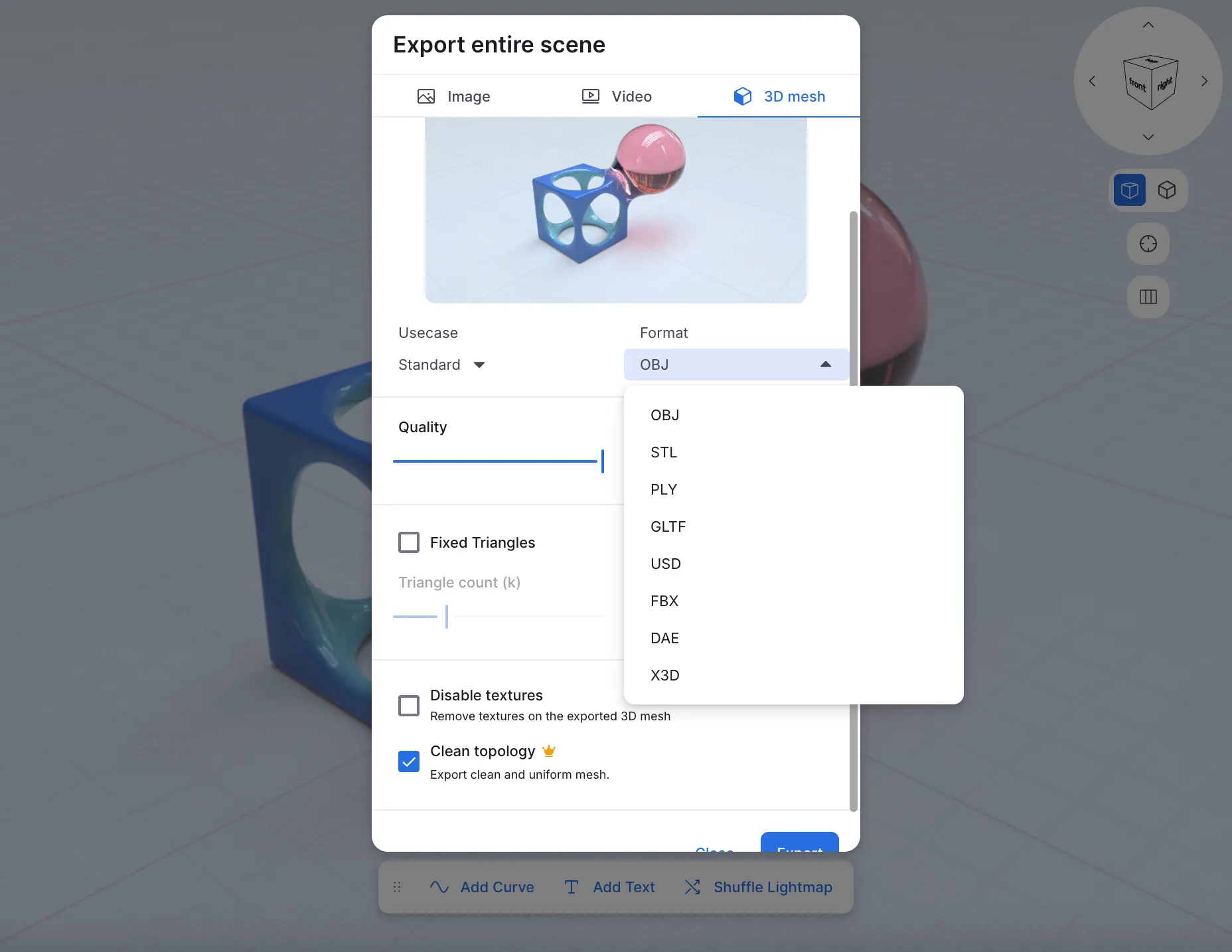 Easy 3D modeling software for beginners with intuitive tools and online access